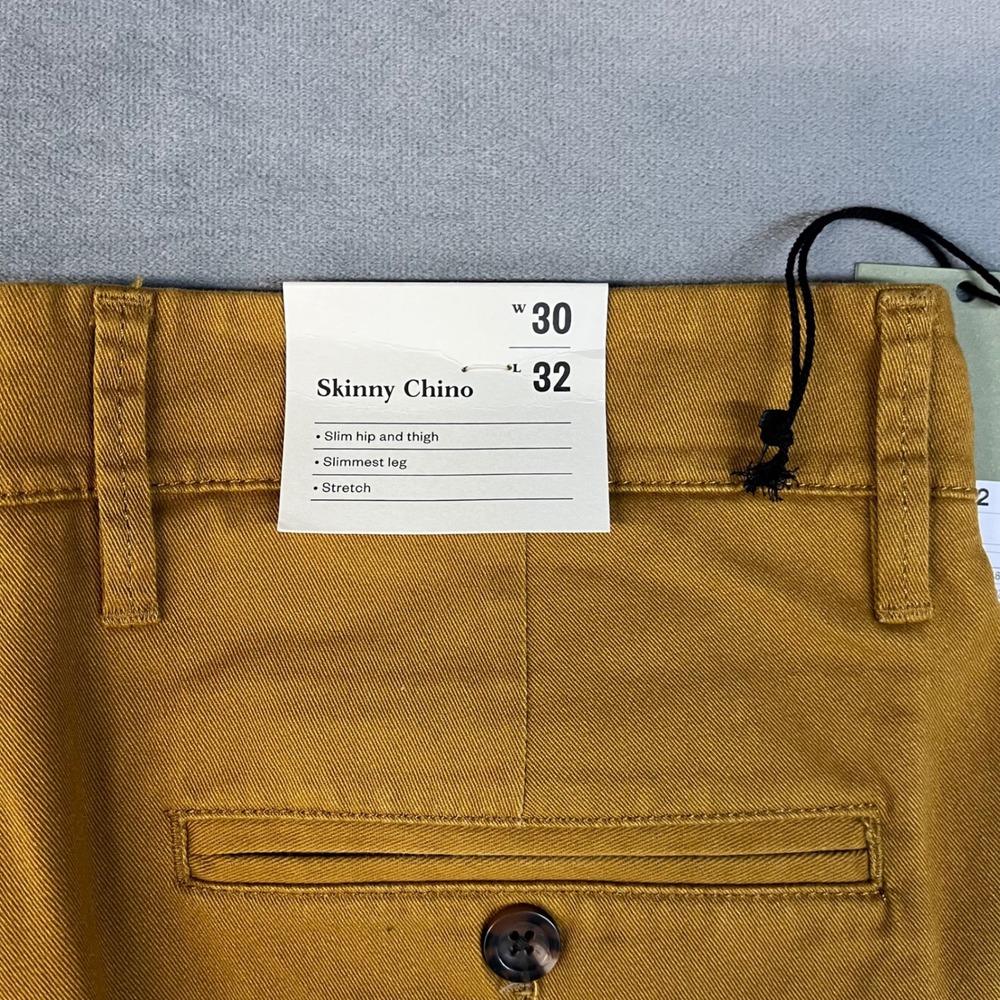 NWT Goodfellow & Co Men Skinny Fit Hennepin Chino Pants in Mustard Yellow, 30X32 - Picture 4 of 7